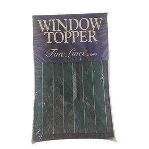 NEW Vintage Valance Dark Green Stripes Fine Lines by Springs Retro 88x15